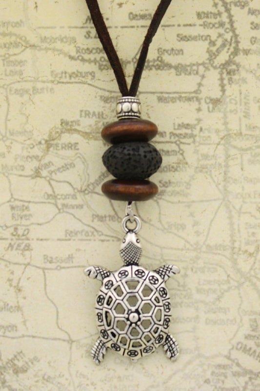 Turtle Essential Oil Diffuser Necklace- 18-20" Leather Cord-Diffuser Necklace-Destination Oils