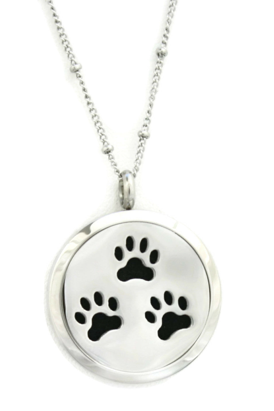 Paw-some Stainless Steel Essential Oil Diffuser Necklace- 30mm- 20"-Diffuser Necklace-Destination Oils