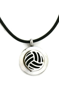 Volleyball Small Stainless Steel Essential Oil Diffuser Necklace- 20mm- 18-20"-Diffuser Necklace-Destination Oils