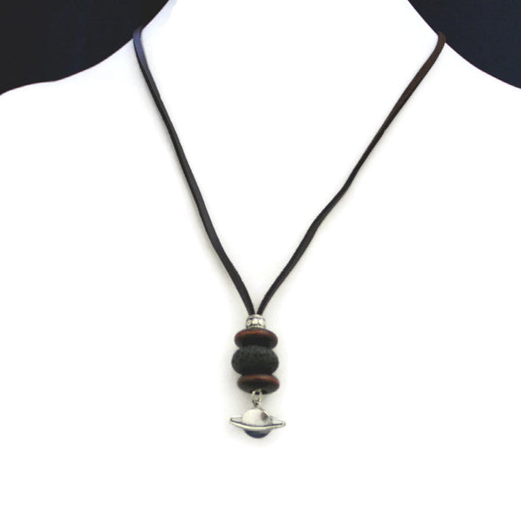 Galaxy Planet Essential Oil Diffuser Necklace- 18-20" Leather Cord-Diffuser Necklace-Destination Oils