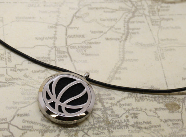 Basketball Stainless Steel Essential Oil Diffuser Necklace- 30mm-Diffuser Necklace-Destination Oils