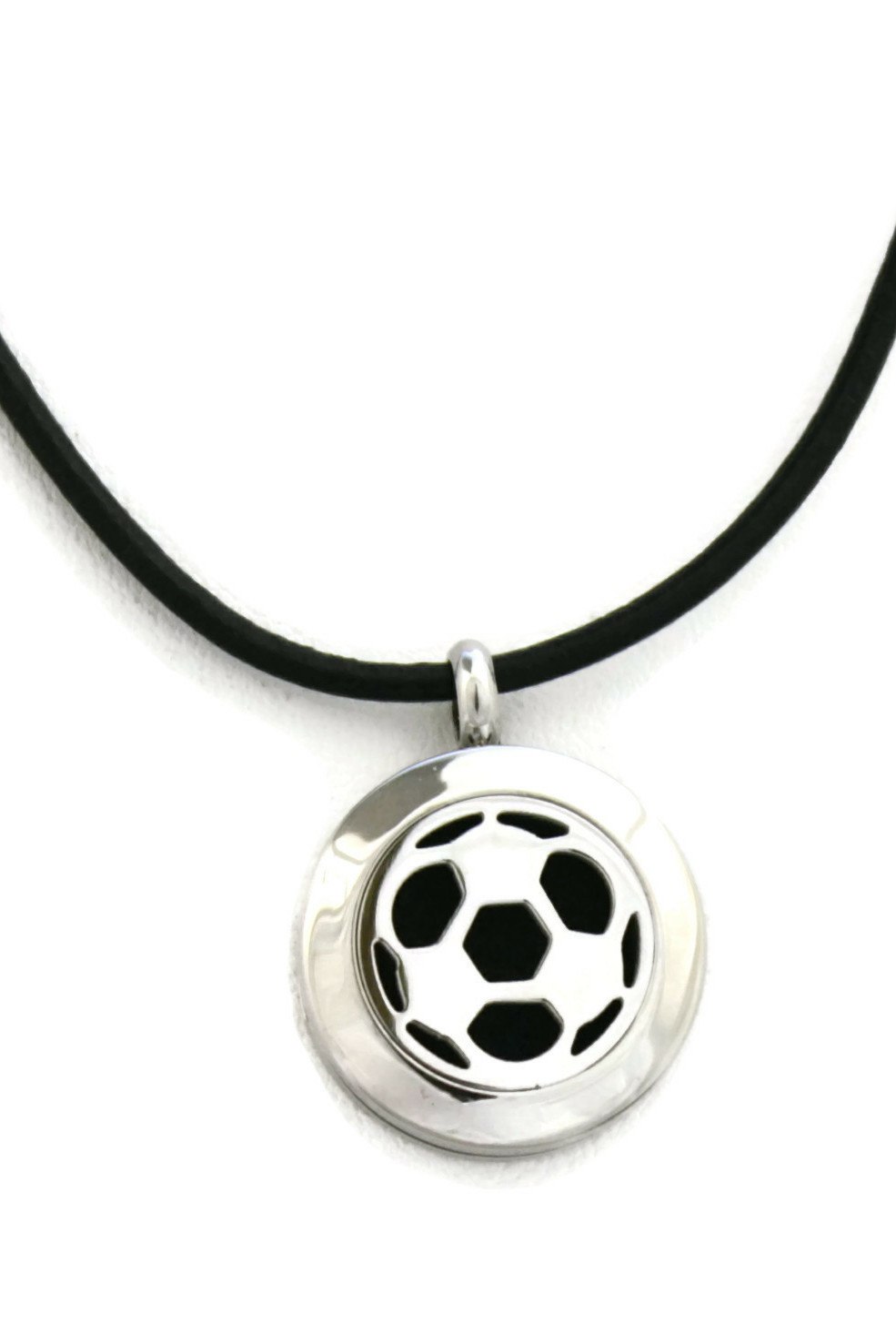 Soccer Small Stainless Steel Essential Oil Diffuser Necklace-20mm- 18-20"-Diffuser Necklace-Destination Oils