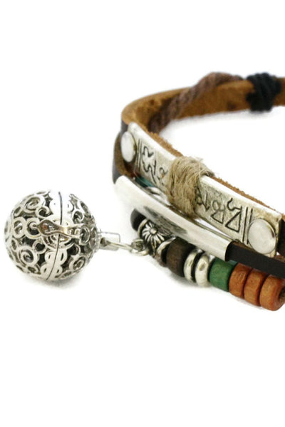 Treasure Essential Oil Diffuser Bracelet- Brown Leather- Snap Closure-Diffuser Bracelet-Destination Oils