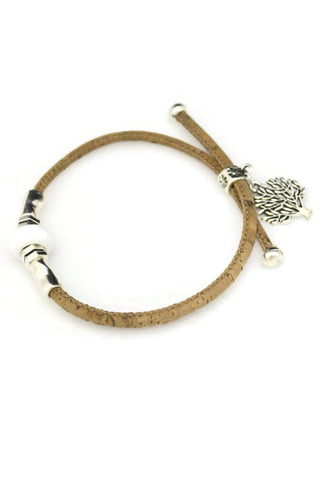 Arbor White Cork Essential Oil Diffuser Bracelet- Adjustable-Diffuser Bracelet-Destination Oils