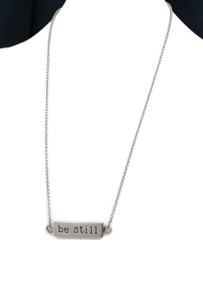 Be Still Essential Oil Diffuser Stainless Steel Bar Necklace- 22-24"-Diffuser Necklace-Destination Oils