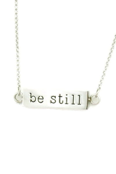 Be Still Essential Oil Diffuser Stainless Steel Bar Necklace- 22-24"-Diffuser Necklace-Destination Oils