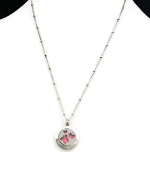 Flutter Butterfly Small Stainless Steel Diffuser Necklace- 20mm- 18"-Diffuser Necklace-Destination Oils