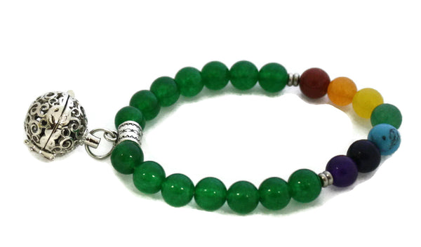 7 Chakra Essential Oil Diffuser Bracelet- Jade Green Stone-Diffuser Bracelet-Destination Oils