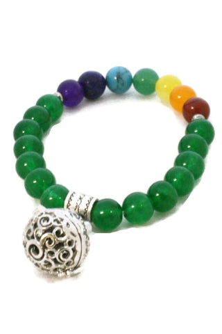 7 Chakra Essential Oil Diffuser Bracelet- Jade Green Stone-Diffuser Bracelet-Destination Oils