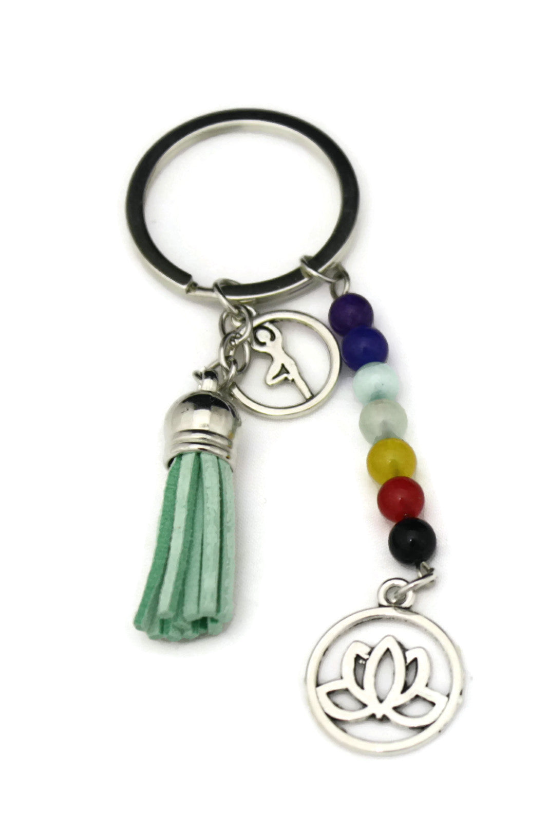 Yoga Essential Oil Diffuser Tassel Keychain- Multi-colored-Diffuser Bracelet-Destination Oils