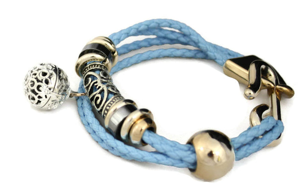 Elegance Essential Oil Diffuser Bracelet- Braided Turquoise Blue-Diffuser Bracelet-Destination Oils