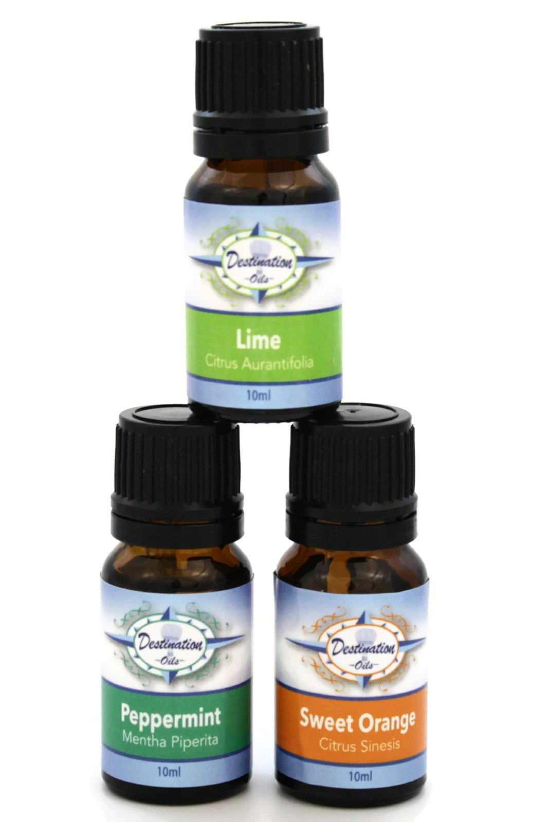 Energy Boost Invigorating Essential Oil Gift Set- Lime, Peppermint, Sweet Orange-Gift Sets-Destination Oils