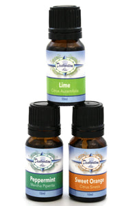 Energy Boost Invigorating Essential Oil Gift Set- Lime, Peppermint, Sweet Orange-Gift Sets-Destination Oils