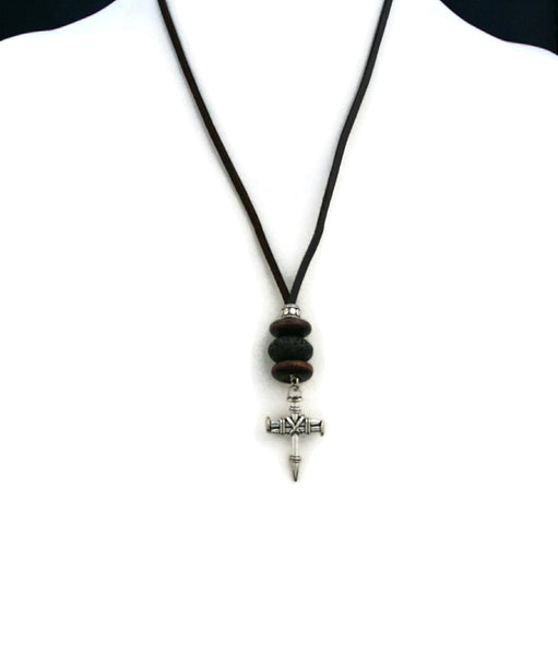 Nailed Cross Essential Oil Diffuser Necklace- 18-20" Leather Cord-Diffuser Necklace-Destination Oils