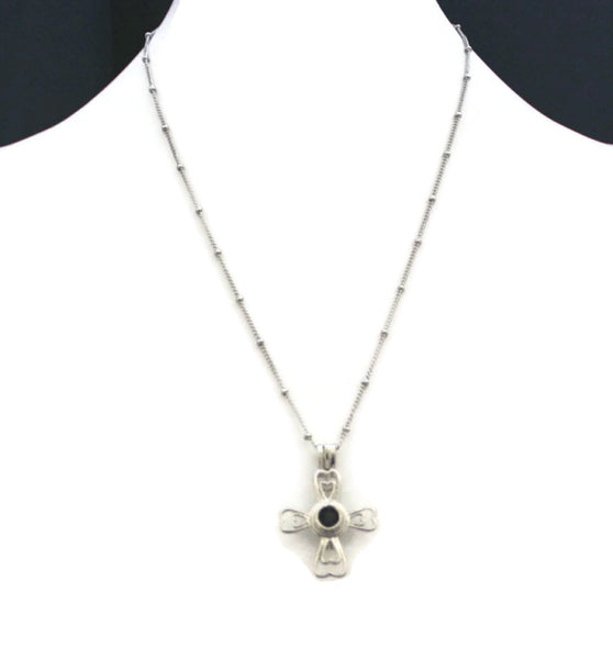 Divine Religious Cross Silver Essential Oil Diffuser Necklace- 18"-Diffuser Necklace-Destination Oils