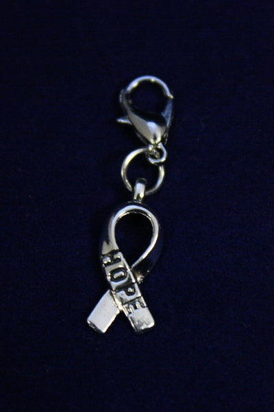 Hope Ribbon Silver Jewelry Charm-Jewelry Charm-Destination Oils