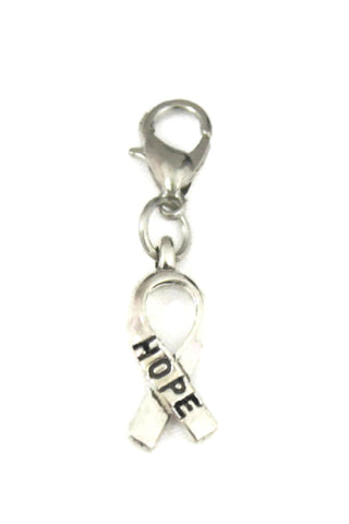 Hope Ribbon Silver Jewelry Charm-Jewelry Charm-Destination Oils