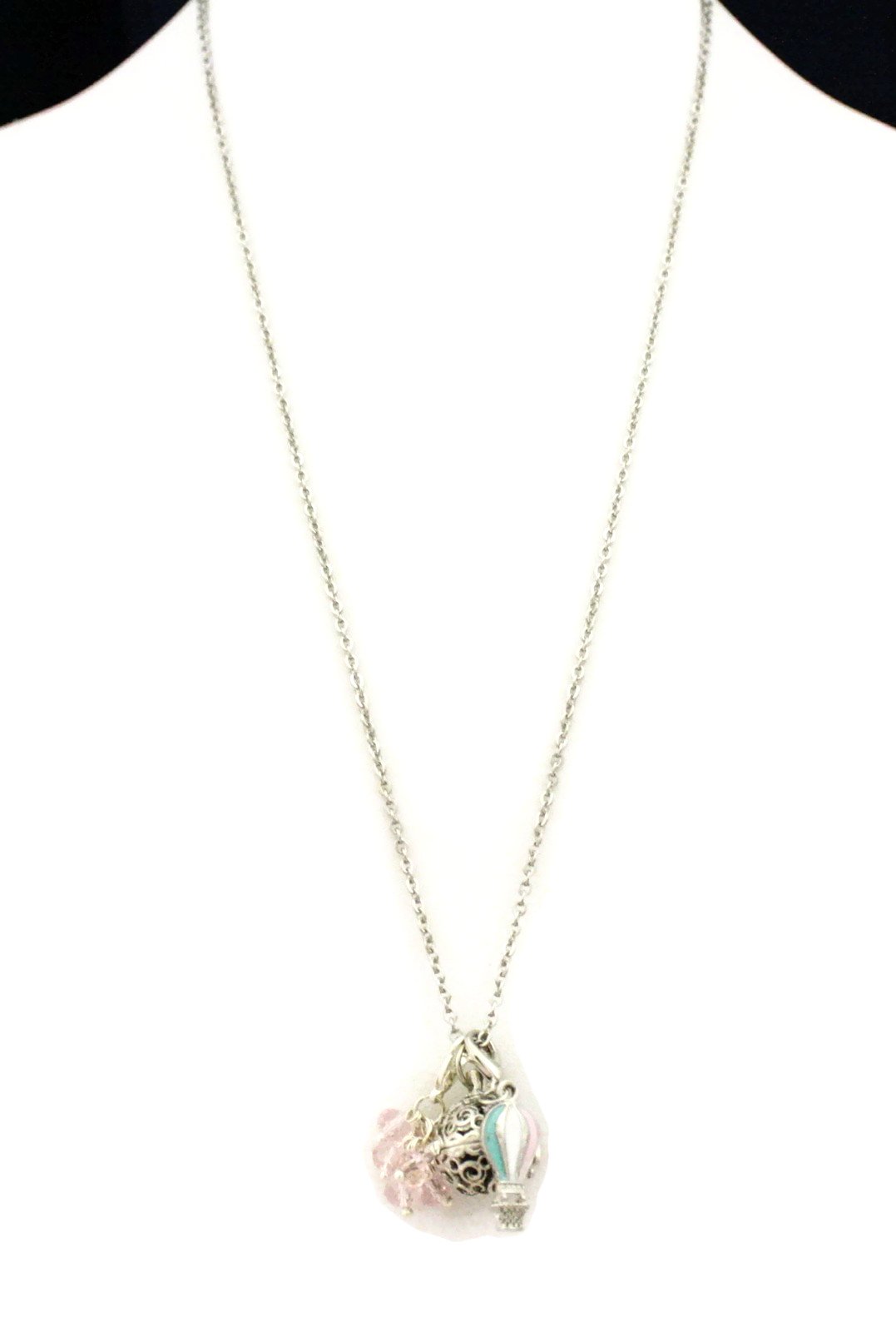 Up and Away Hot Air Balloon Charm Essential Oil Diffuser Necklace- 24"-Diffuser Necklace-Destination Oils