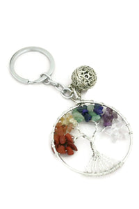 Chakra Tree Essential Oil Diffuser Keychain- Multi-colored-Diffuser Bracelet-Destination Oils