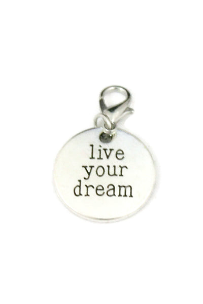 Live Your Dream Silver Jewelry Charm-Jewelry Charm-Destination Oils