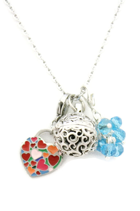 Love is Love Heart Charm Essential Oil Diffuser Necklace- 16"-Diffuser Necklace-Destination Oils