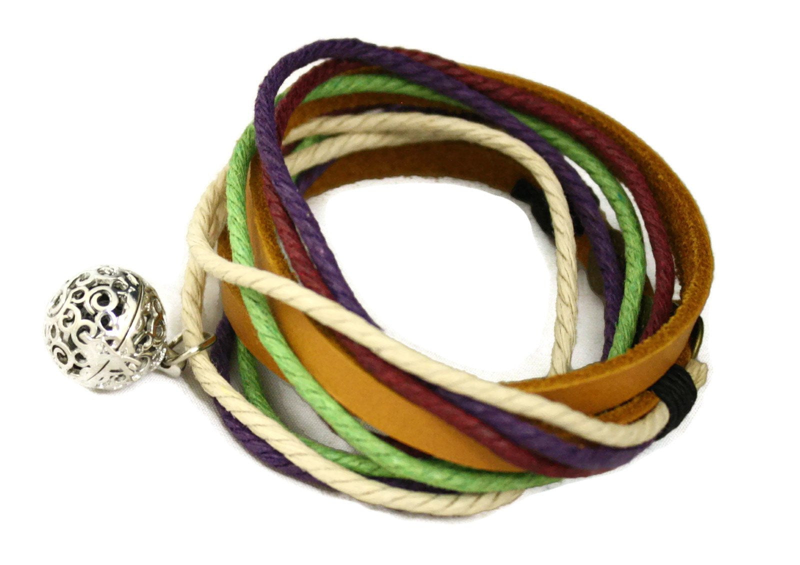 Orchard Leather Wrap Essential Oil Diffuser Bracelet/ Choker Necklace-Diffuser Bracelet-Destination Oils