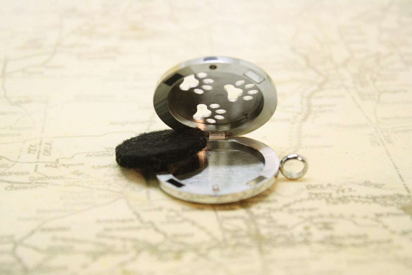 Paw-some Stainless Steel Essential Oil Diffuser Necklace- 30mm- 20"-Diffuser Necklace-Destination Oils