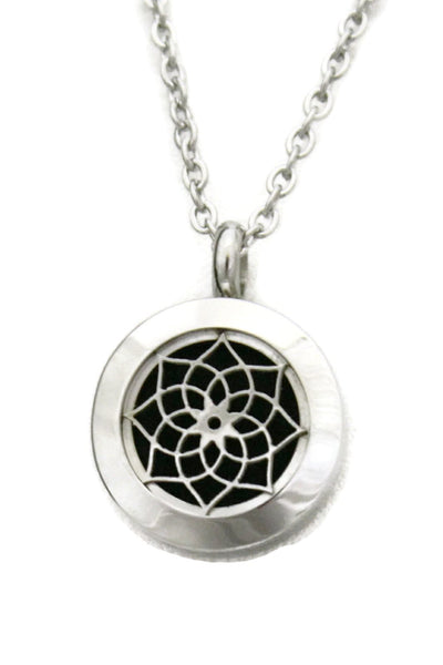 Sacred Lotus 316L Stainless Steel Essential Oil Diffuser Necklace- 20mm- 20"-Diffuser Necklace-Destination Oils