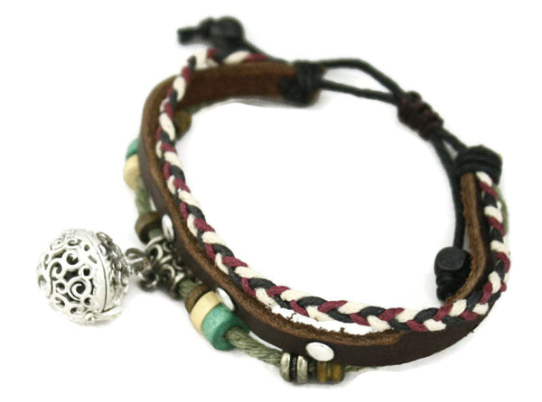 Simplicity Essential Oil Diffuser Bracelet- Brown Leather- Adjustable-Diffuser Bracelet-Destination Oils