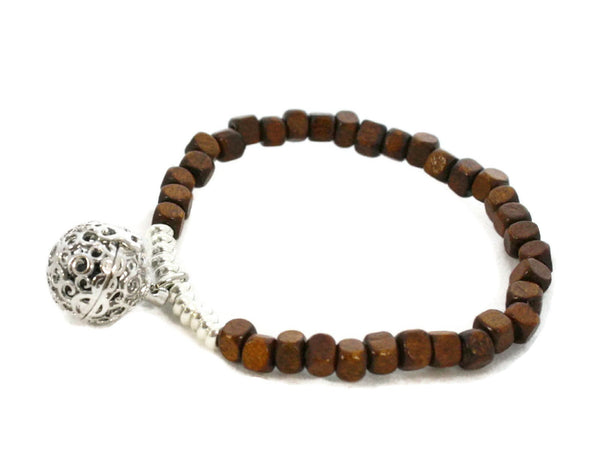 Squared Wooden Bead Essential Oil Diffuser Bracelet- Stretchable-Diffuser Bracelet-Destination Oils