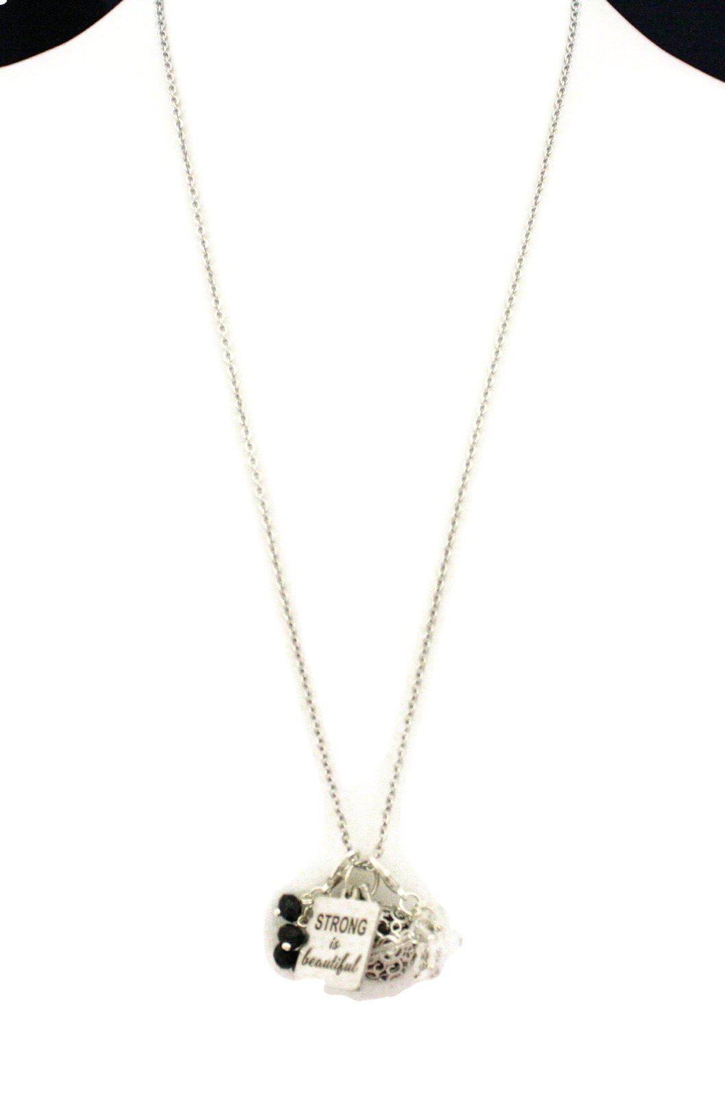 Strong is Beautiful Essential Oil Charm Diffuser Necklace- 24"-Diffuser Necklace-Destination Oils