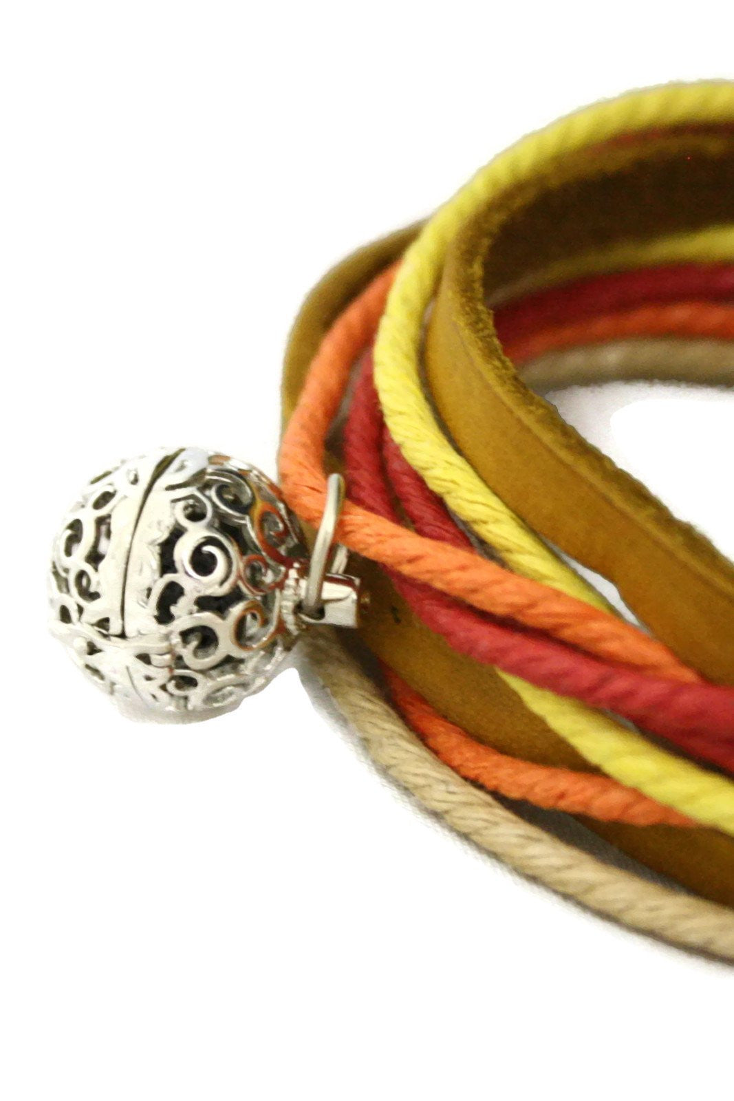Sunset Leather Wrap Essential Oil Diffuser Bracelet/ Choker Necklace-Diffuser Bracelet-Destination Oils