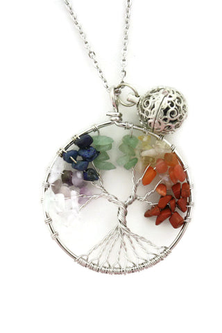 Chakra Tree Multicolored Essential Oil Diffuser Necklace- 24"-Diffuser Necklace-Destination Oils