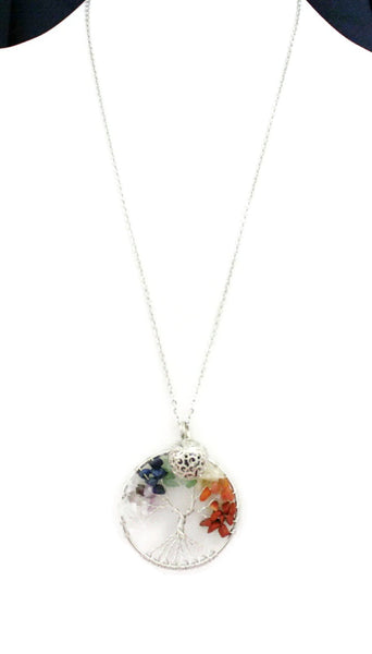 Chakra Tree Multicolored Essential Oil Diffuser Necklace- 24"-Diffuser Necklace-Destination Oils