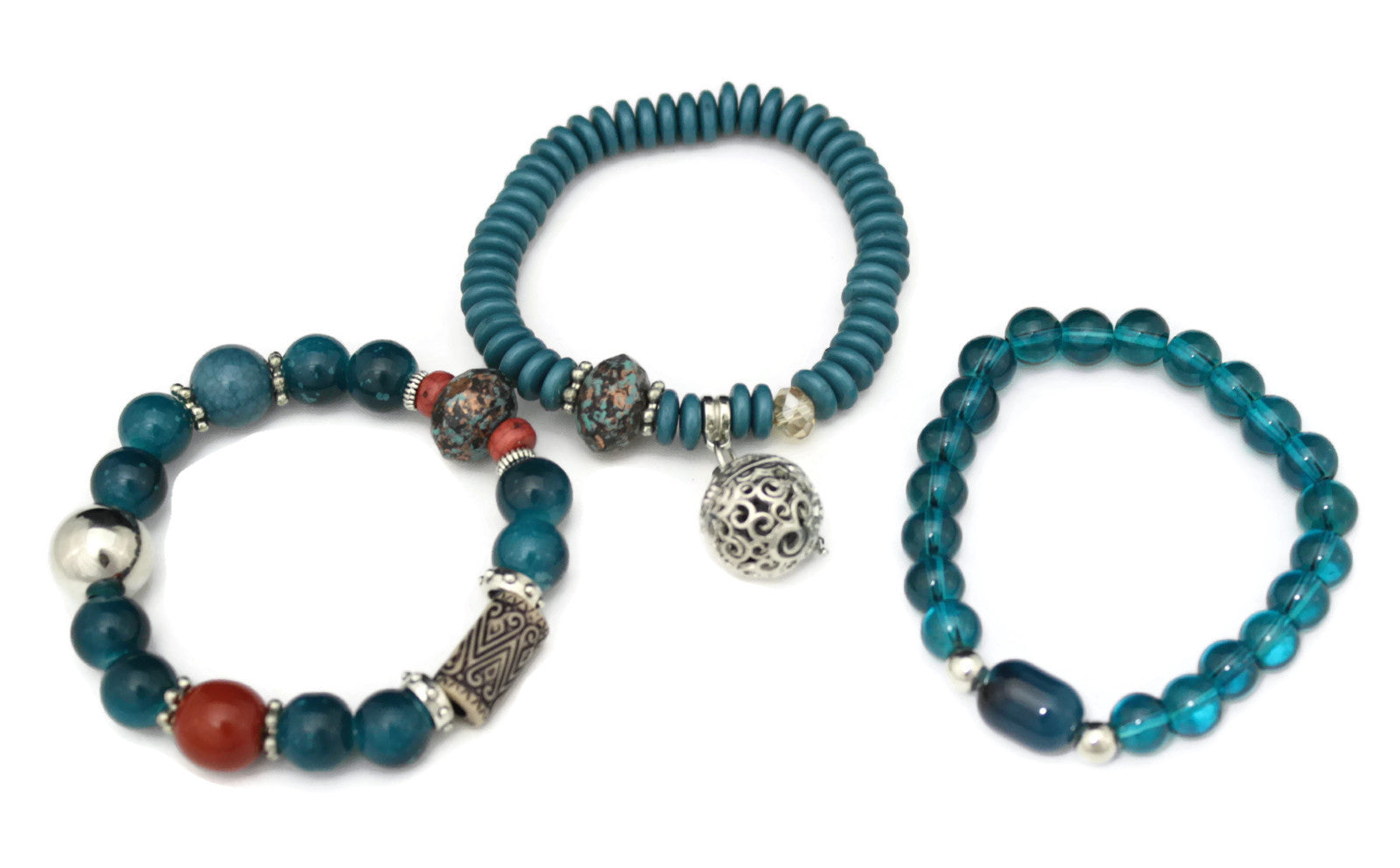 Trio Turquoise Essential Oil Diffuser Bracelets- Set of 3-Diffuser Bracelet-Destination Oils