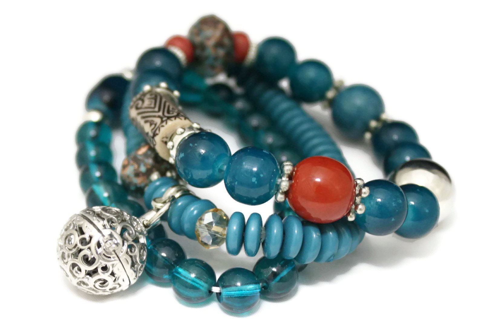 Trio Turquoise Essential Oil Diffuser Bracelets- Set of 3-Diffuser Bracelet-Destination Oils