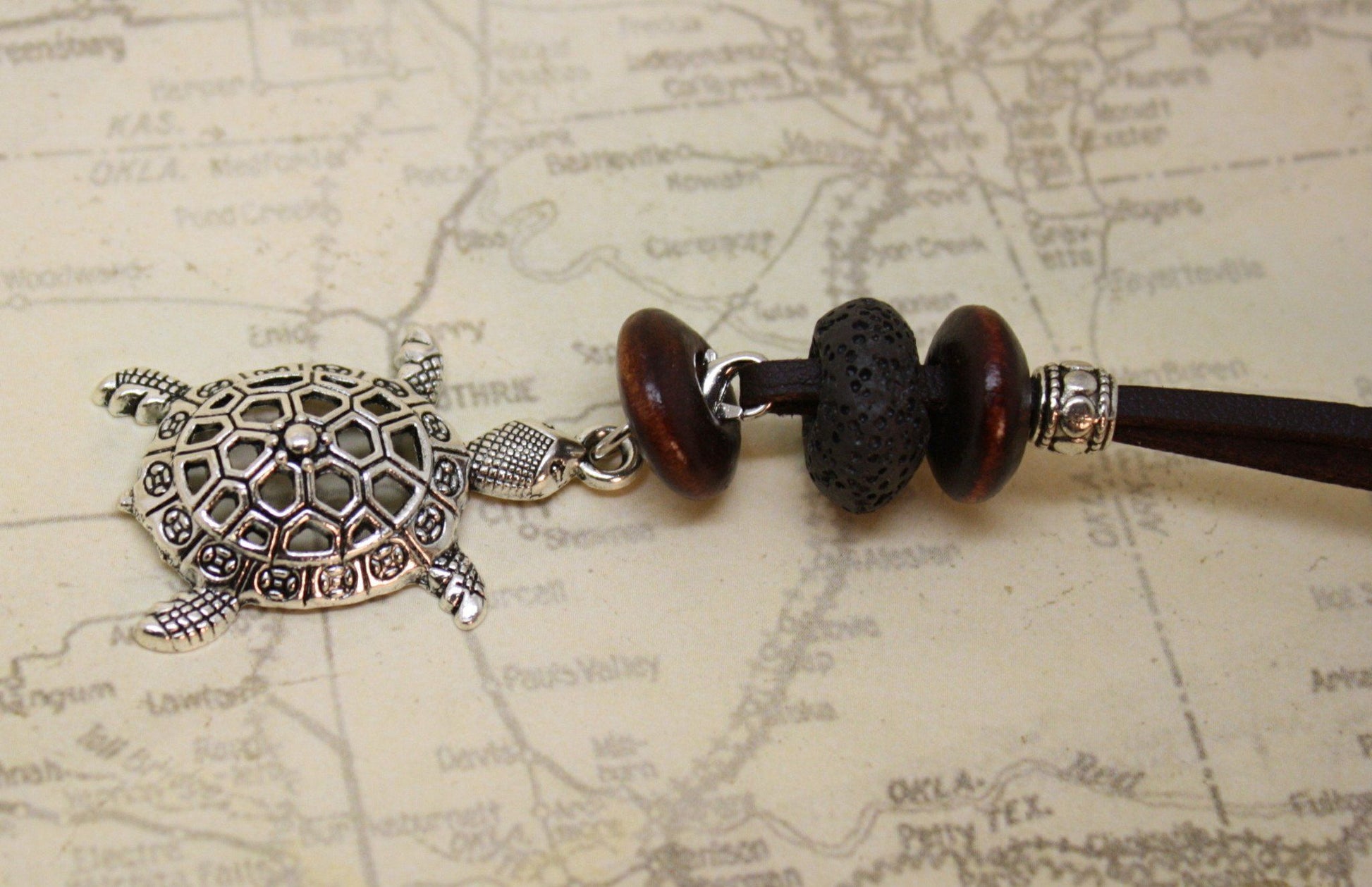 Turtle Essential Oil Diffuser Necklace- 18-20" Leather Cord-Diffuser Necklace-Destination Oils