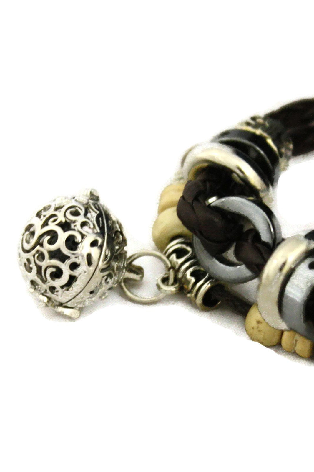 Unite Essential Oil Diffuser Bracelet- Brown Leather Braided-Diffuser Bracelet-Destination Oils