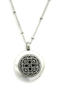 Allure Small Silver Stainless Steel Essential Oil Diffuser Necklace- 20mm- 18"-Diffuser Necklace-Destination Oils