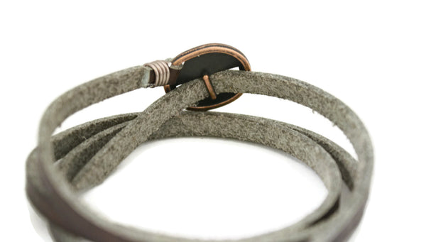 Wrapped Brown Leather Essential Oil Bracelet- Adjustable-Diffuser Bracelet-Destination Oils